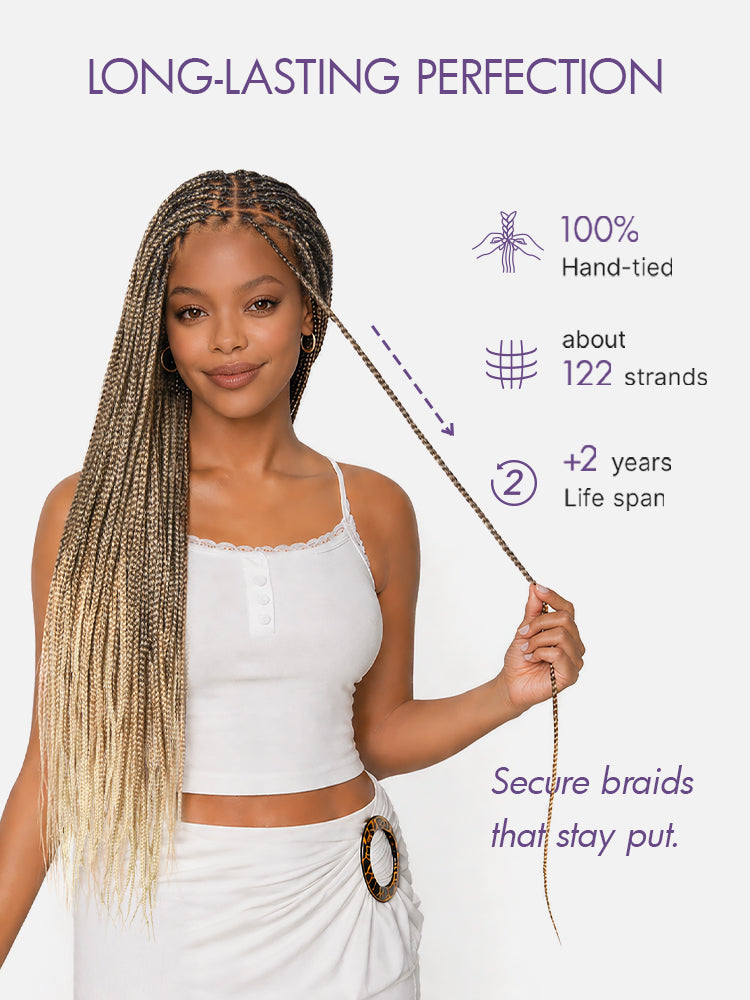 Goddess Blonde Glueless Knotless Braided HD Lace Wig