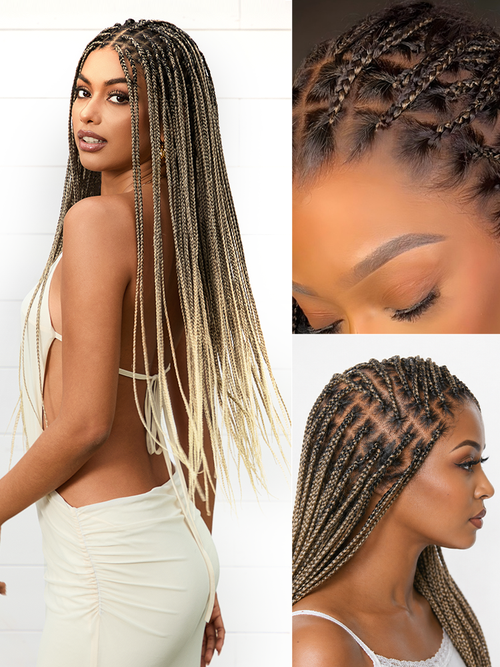 Goddess Blonde Glueless Knotless Braided HD Lace Wig