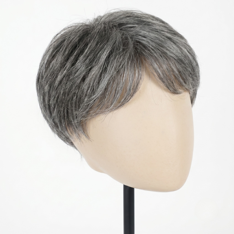 🔥Short Pixie Cut Human Hair Topper with Bangs for Women