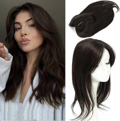 🔥Straight Hair Topper for Crown Thinning – Natural Coverage at the Crown