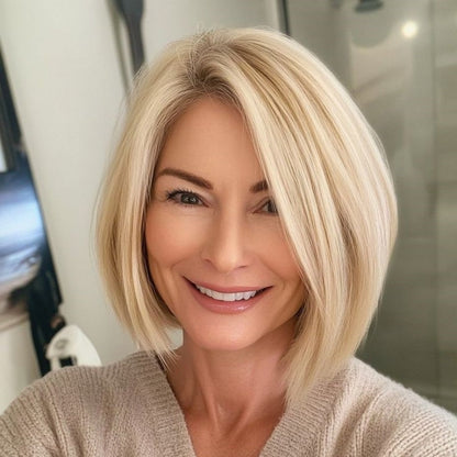 🔥Straight Hair Topper for Crown Thinning – Natural Coverage at the Crown