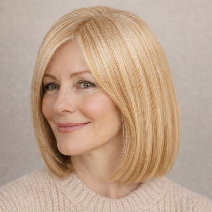 🔥Straight Hair Topper for Crown Thinning – Natural Coverage at the Crown