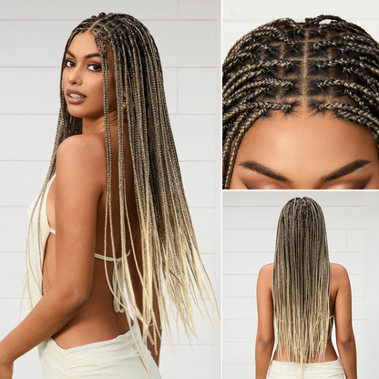 Goddess Blonde Glueless Knotless Braided HD Lace Wig