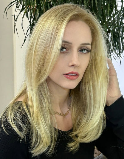 🔥Straight Hair Topper for Crown Thinning – Natural Coverage at the Crown