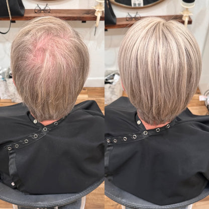 🔥Straight Hair Topper for Crown Thinning – Natural Coverage at the Crown