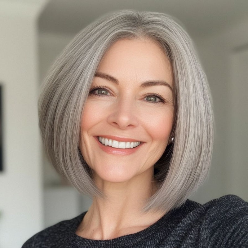 🔥Straight Hair Topper for Crown Thinning – Natural Coverage at the Crown