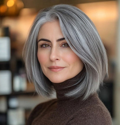 🔥Straight Hair Topper for Crown Thinning – Natural Coverage at the Crown